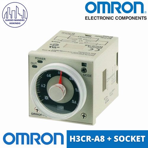 Timer Omron H3CR-A8 220 V 8 Pin + Socket Original SNI