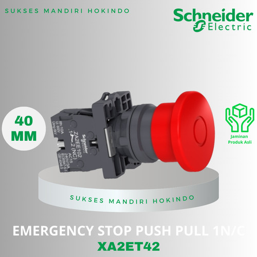 Emergency Stop Push Pull 40mm 1 NC Merah XA2ET42 Schneider ORI SNI