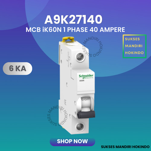 MCB 1 Phase 40 Ampere 1 Pas 40 Amper IK60N Schneider 6kA Original SNI