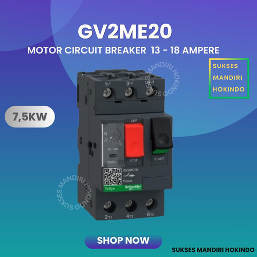 Schneider GV2ME20 Motor Circuit Breaker 13 - 18 Ampere Original SNI