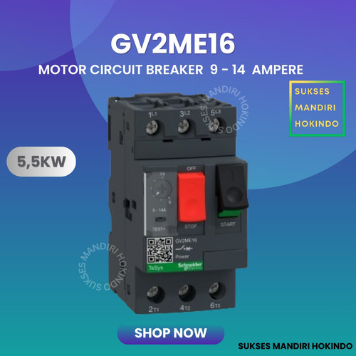 Schneider GV2ME16 Motor Circuit Breaker 9 - 14 Ampere Original SNI GV2