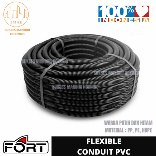 Kabel Flexible Conduit Selang Instalasi Listrik Flexsibel PVC Fort ORI