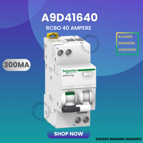 RCBO 1P 40A 40 Ampere 300mA iDPN N Vigi Acti 9 Schneider A9D41640 ORI