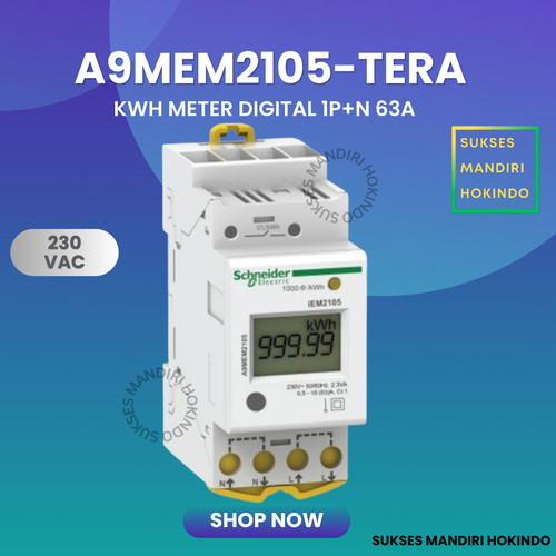 KWH Power Meter 1 Phase 63 Ampere Digital Schneider 230 VAC ORI SNI