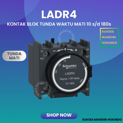 Time OFF Delay Kontak Bantu Tunda Mati LADR4 Schneider original SNI