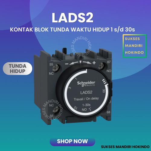 Kontak Blok Tunda Waktu On LADS2 Schneider Time On delay Auxiliary Ori