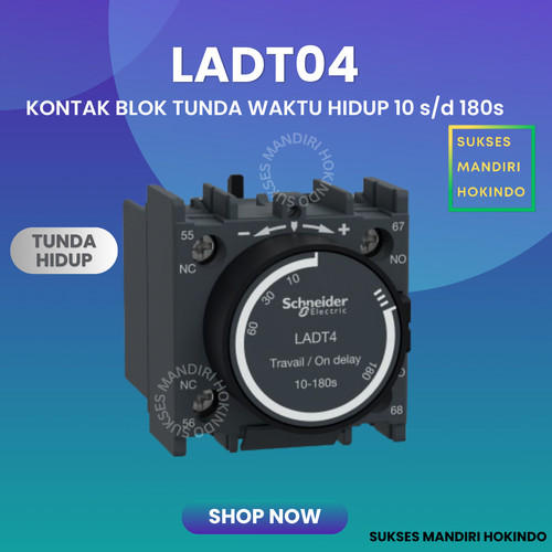 Time On Delay Blok LADT4 Schneider Kontak Tunda Waktu Auxiliary ORI