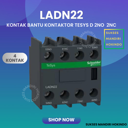 Kontak Bantu 2NO 2NC LADN22 Schneider TeSys D OriginalSNI Schneider 4P