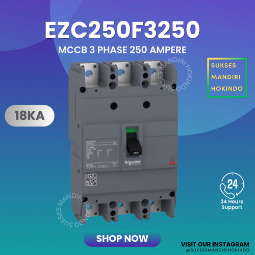 MCCB 3 Phase 250 Ampere 3P 250A OriginalSNI Schneider EasyPact EZC250F