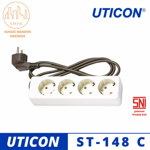 Uticon Stopkontak 4 Lubang ST-148 C ST-148 SC dengan Kabel ORI SNI