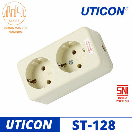 Uticon StopKontak 2 Lubang ST-128 Kotak Kontak Multi Original SNI 100%