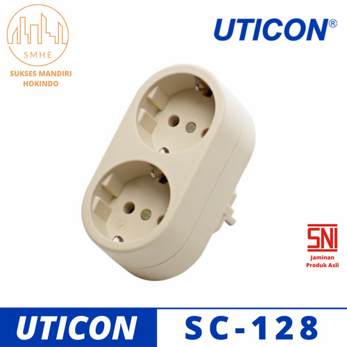 Uticon StopKontak Arde 2 Soket SC - 128 Tusuk Kontak Multi ORI SNI