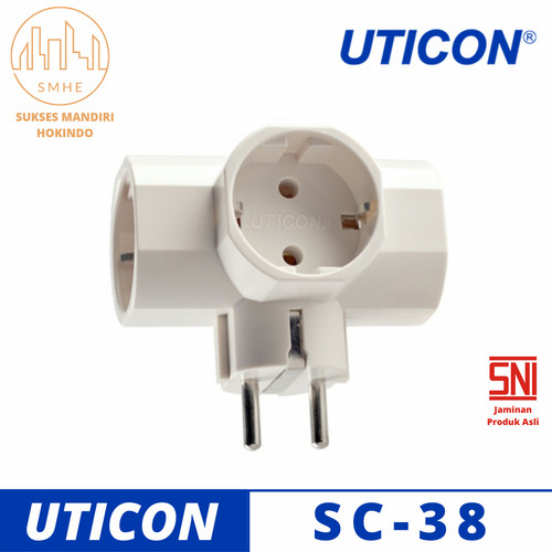 Uticon Steker Arde 3 Soket SC - 38 Tusuk Kontak Multi Original SNI