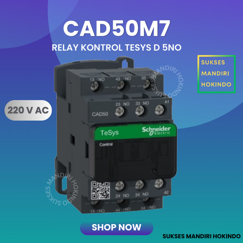 CAD50M7 Kontaktor Schneider Relay Control Auxiliary 5 NO 220 VAC ORI