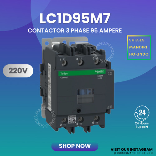 Kontaktor 3P 125A 3 Phase 125 Ampere LC1D95M7 SNI Contactor Schneider