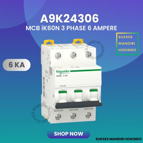 MCB IK60N 3P 6A 3Phase 6 Ampere 3 pas 6 amper Original SNI 100%