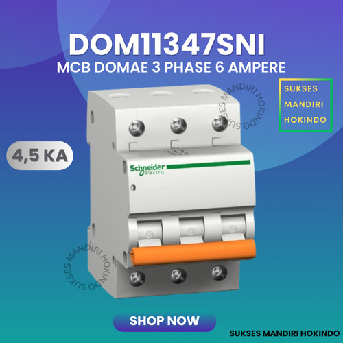 MCB Domae 3P 6A 3 Phase 6 Ampere 3 pas 6 amper Original SNI 100%