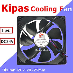 Kipas Cooling Fan 12025 DC24V Kipas Pendingin Mesin 12cm×12cm×2.5cm