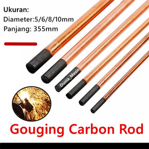 Kawat Las Gouging potong karbon Carbon Rod 5mm 6mm 8mm 10mm × 355mm