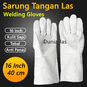 Sarung Tangan Las 16'' Welding Glove Anti Panas kulit Putih 16 Inch