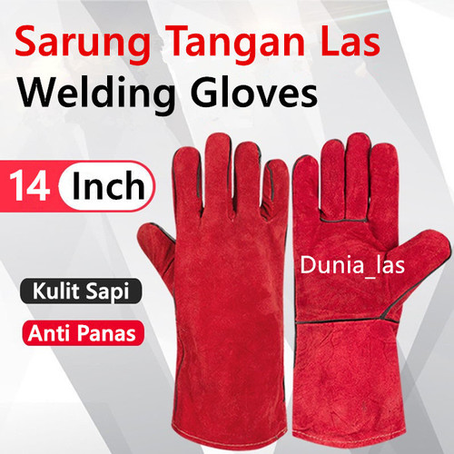 Sarung Tangan Las 14'' 14 Inch Welding Gloves Kulit Tebal Argon Nyaman