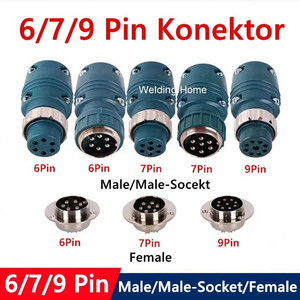 6pin 7pin 9pin Male Socket Female Plug MIG Wire Feeder Konektor Kabel