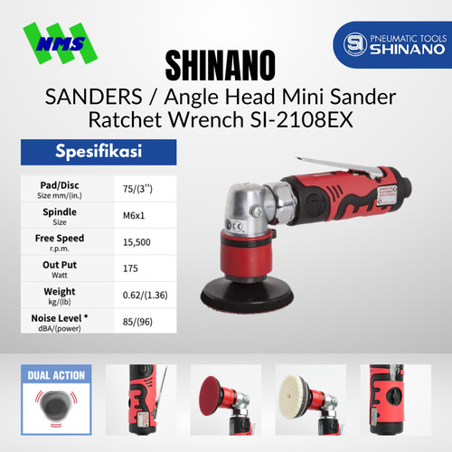 MINI SANDER Shinano SI-2108EX Angle Head 3" Mesin Amplas Angin