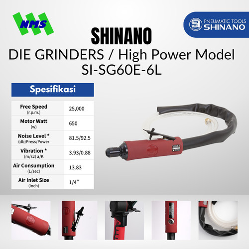 DIE GRINDER Shinano SI-SG60E-6L Mesin Gerinda Angin High Power Model