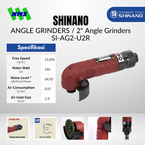 Mesin Gerinda Angin Shinano SI-AG2-U2R 2" Angle Air Grinders 15000 rpm