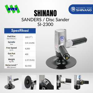 Mesin Amplas Angin 7 Inci Shinano SI-2300 Single Action Air Disc Sander 4000 rpm Inch