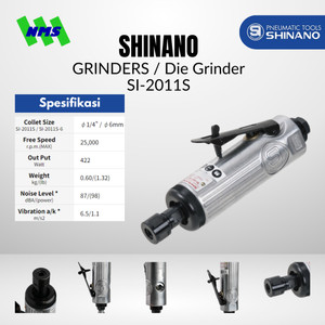 Mesin Gerinda Angin Shinano SI-2001S 1/4" Straight Air Die Grinder Tangan Kecil 25000 rpm