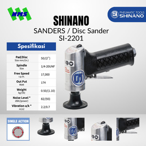 Mesin Amplas Angin Kecil Shinano SI-2201 2" Air Disc Sander Mini Single Action 17000 rpm