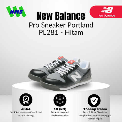 Sepatu Safety New Balance Pro Sneakers Portland PL281 PL331 PL551 PL881 - Black Red Yellow Grey Hitam Merah Kuning Abu Shoes Tali