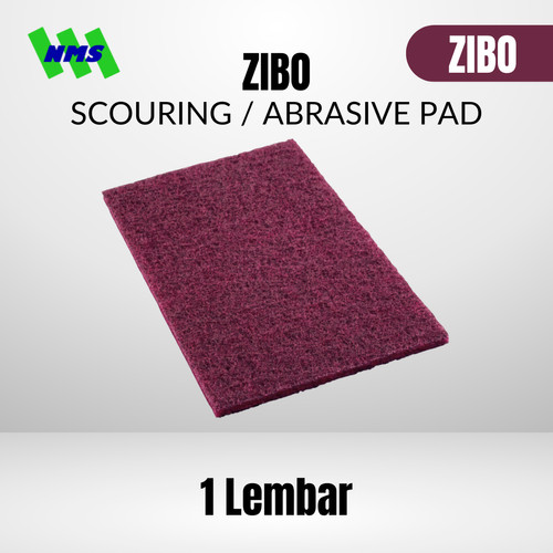 Serabut Amplas Zibo AAX67-1H Scouring Abrasive Pad 15cm x 23cm Merah maroon Grit #320 Penghalus Bekas Gerinda