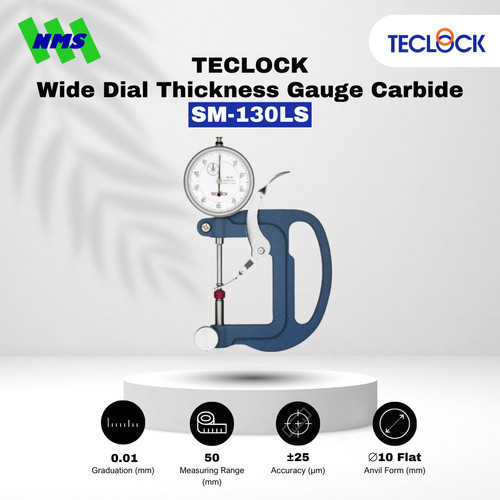 Alat Ukur Ketebalan TECLOCK SM-130LS Wide Dial Thickness Gauge 50mm