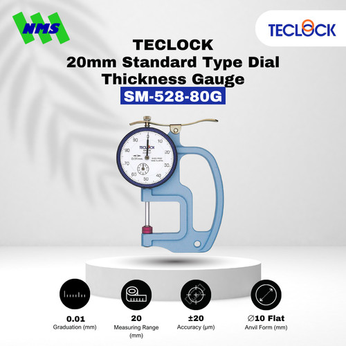 Alat Ukur Ketebalan TECLOCK SM-528-80G Dial Thickness Gauge 20mm