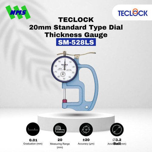 Alat Ukur Ketebalan TECLOCK SM-528LS Dial Thickness Gauge 20mm