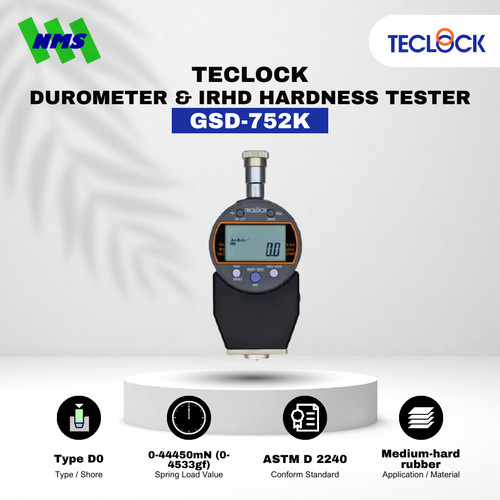 TECLOCK GSD-752K Durometer Hardness Tester 44450mN Shore D0 Digital