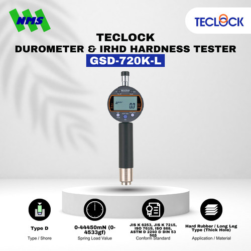 TECLOCK GSD-720K-L Durometer Hardness Tester 44450mN Shore D Digital