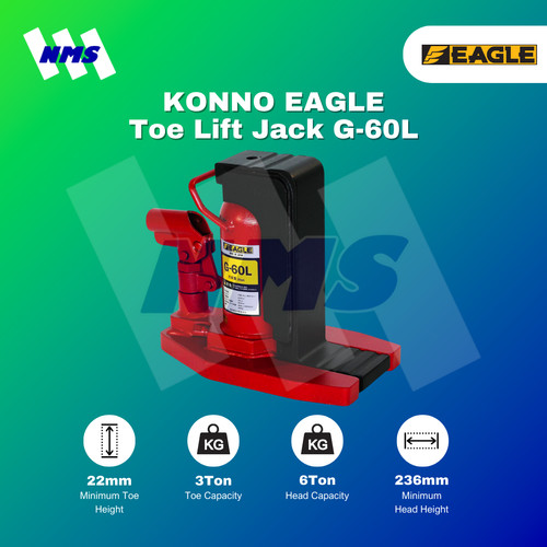 Toe Jack / Bottle Jack 6 Ton Dongkrak Botol KONNO EAGLE G-60L