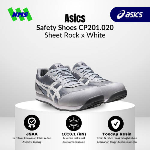 Sepatu Safety Asics Winjob CP201.020 Sheet Rock x White Original Tali Abu Grey