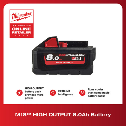 Baterai Milwaukee M18 HB8 Redlithium High Output 8.0Ah Battery 18V