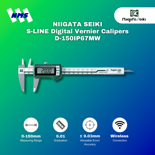 NIIGATA SEIKI D-150IP67MW S-LINE Digital Vernier Calipers Wireless