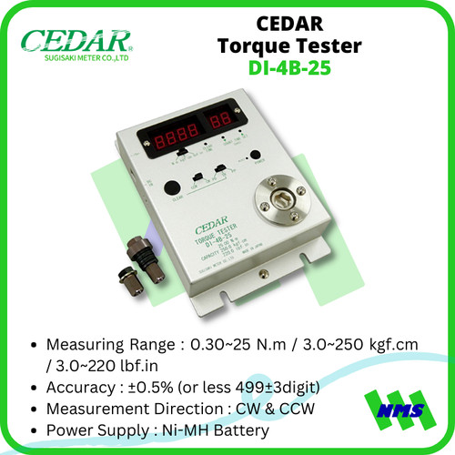 CEDAR DI-4B-25 Torque Tester 0.3-25 Nm 3-250 kgf.cm 2-220 lbf.in