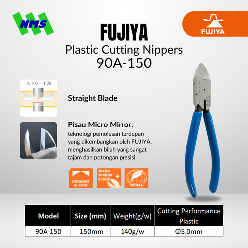 Tang Potong FUJIYA 90A-150 Plastic Cutting Nippers Japan