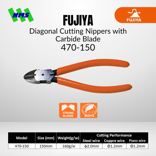 Tang Potong FUJIYA 470-150 Heavy Duty Tungsten Carbide Blade Nippers