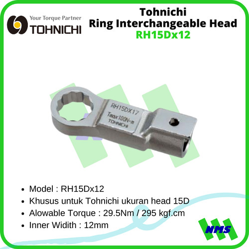 Kunci Ring Pas Tohnichi RH15Dx12 Ring Interchangeable Head 12mm