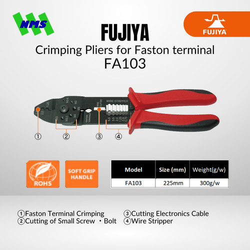 Tang Multifungsi FUJIYA FA103 Crimping Pliers Faston terminal Japan