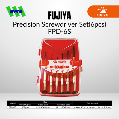 Obeng FUJIYA FPD-6S 6-PC Precision Screwdriver Set Japan