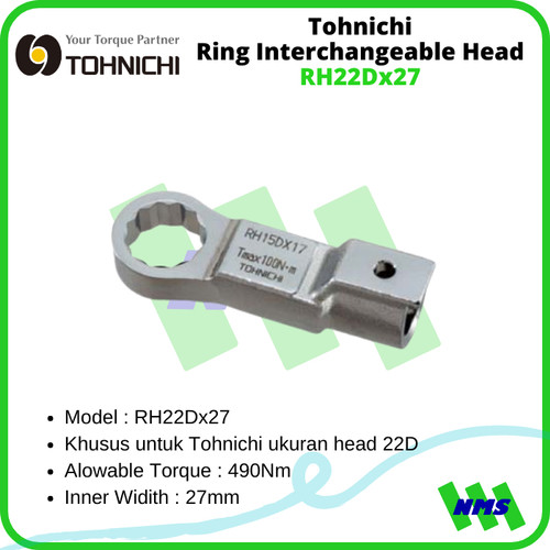 Kunci Ring 27mm Tohnichi Ring Interchangeable Head RH22Dx27 untuk 22D